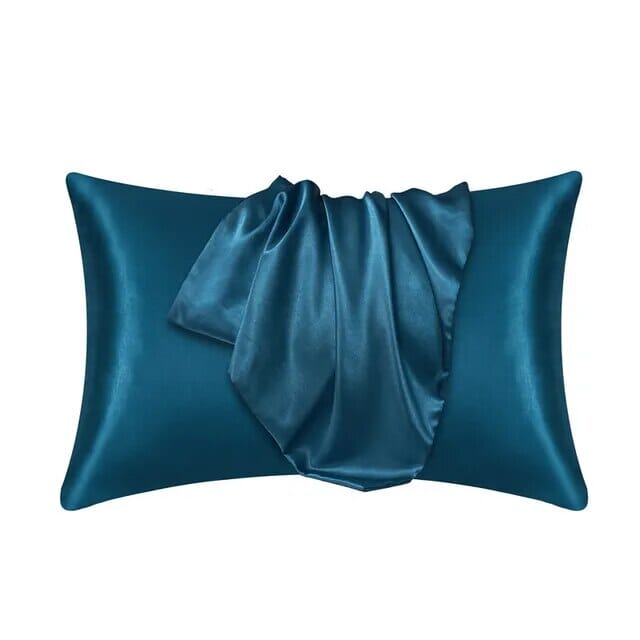 100% Natural 25-Momme Mulberry Silk Pillow Case Bed Peacock Blue 51cm x 66cm 