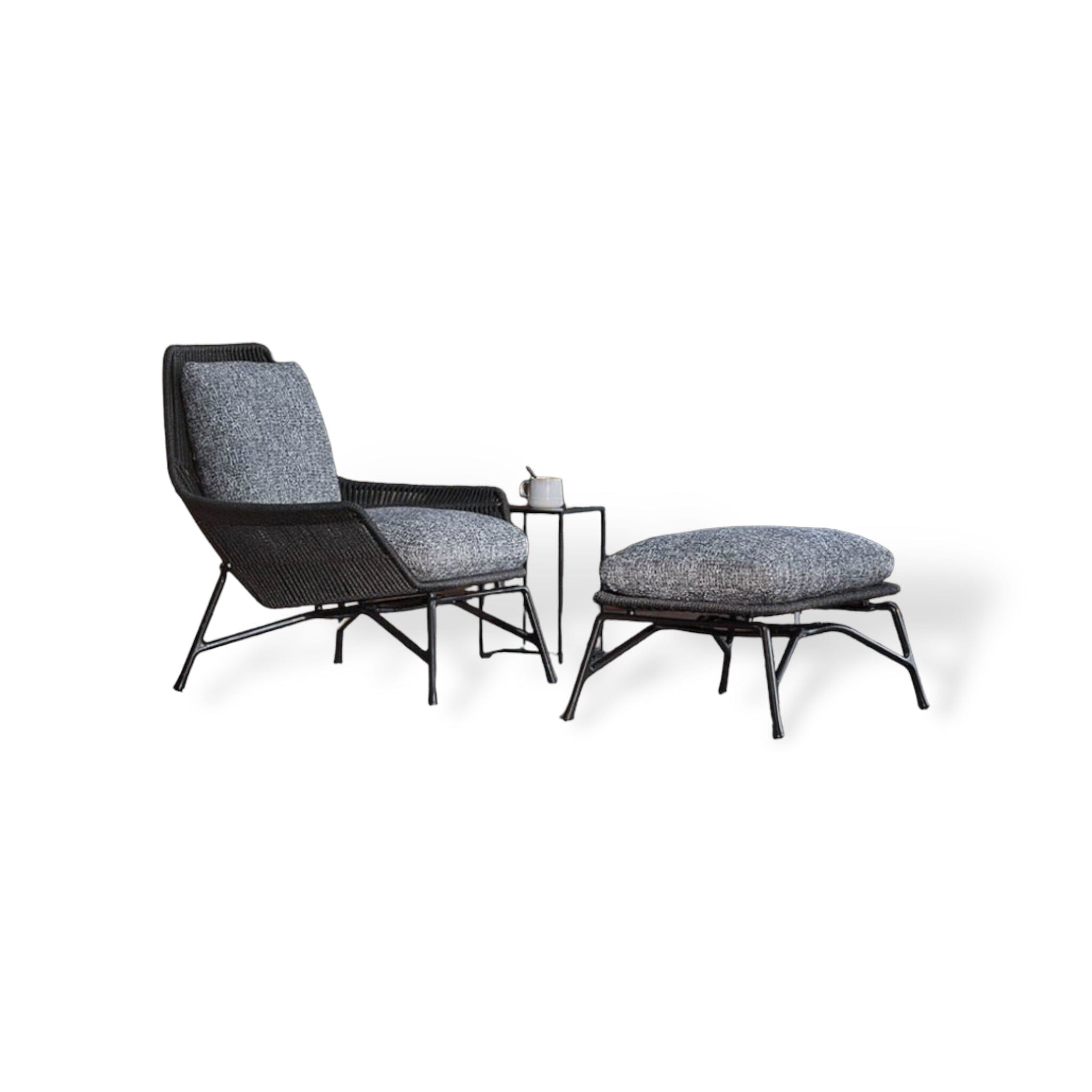 Alessandro Lounge Chair Outdoor Furniture Black Set 