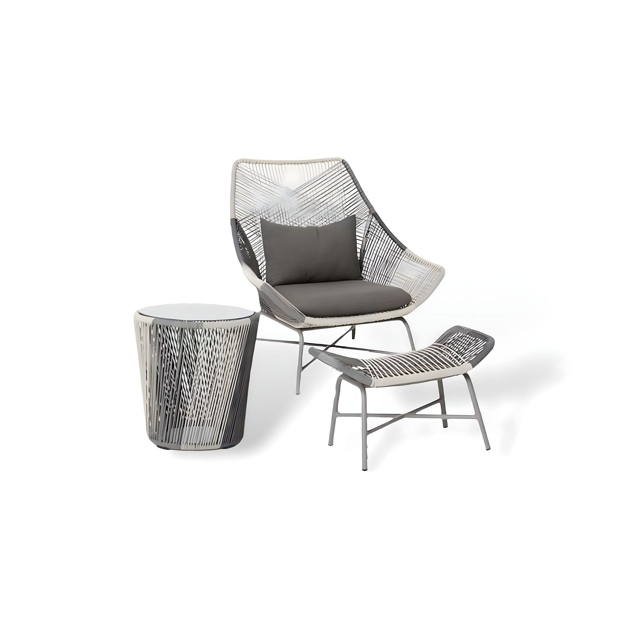 Backyard Bliss Collection Outdoor Furniture 1 x Chair (inc foot petal) + Side Table 