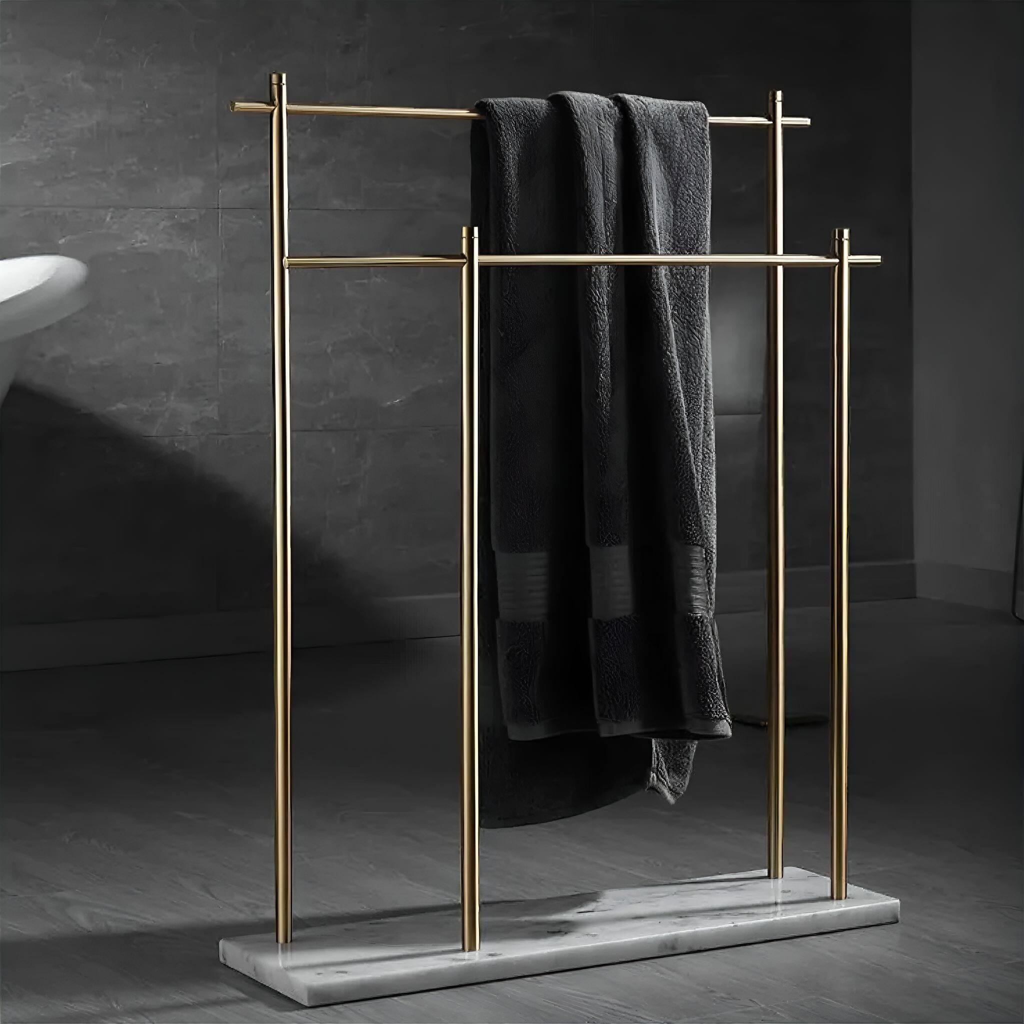 Caterina Towel Holder White + Gold 