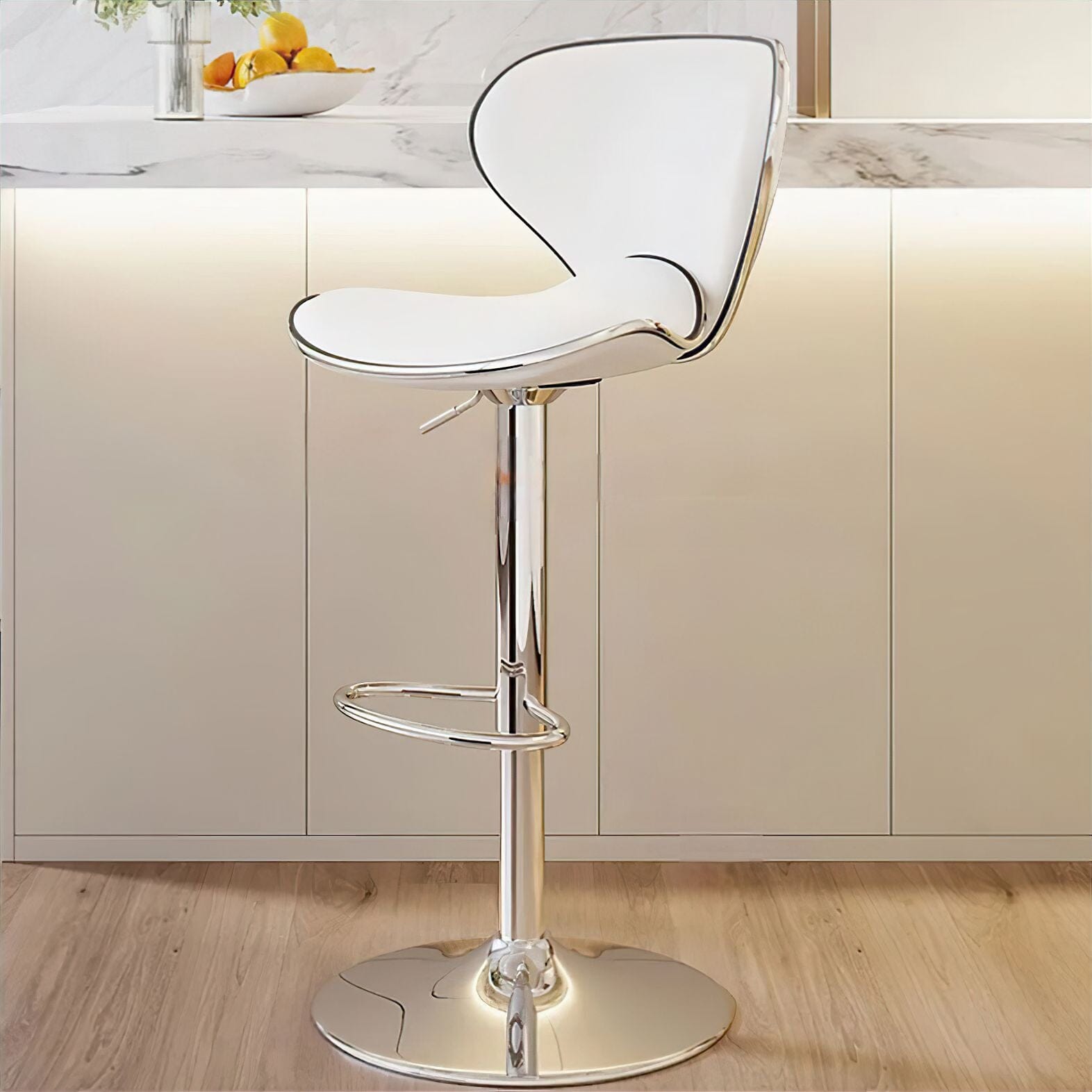 Chloé Bar Stool Chair White 