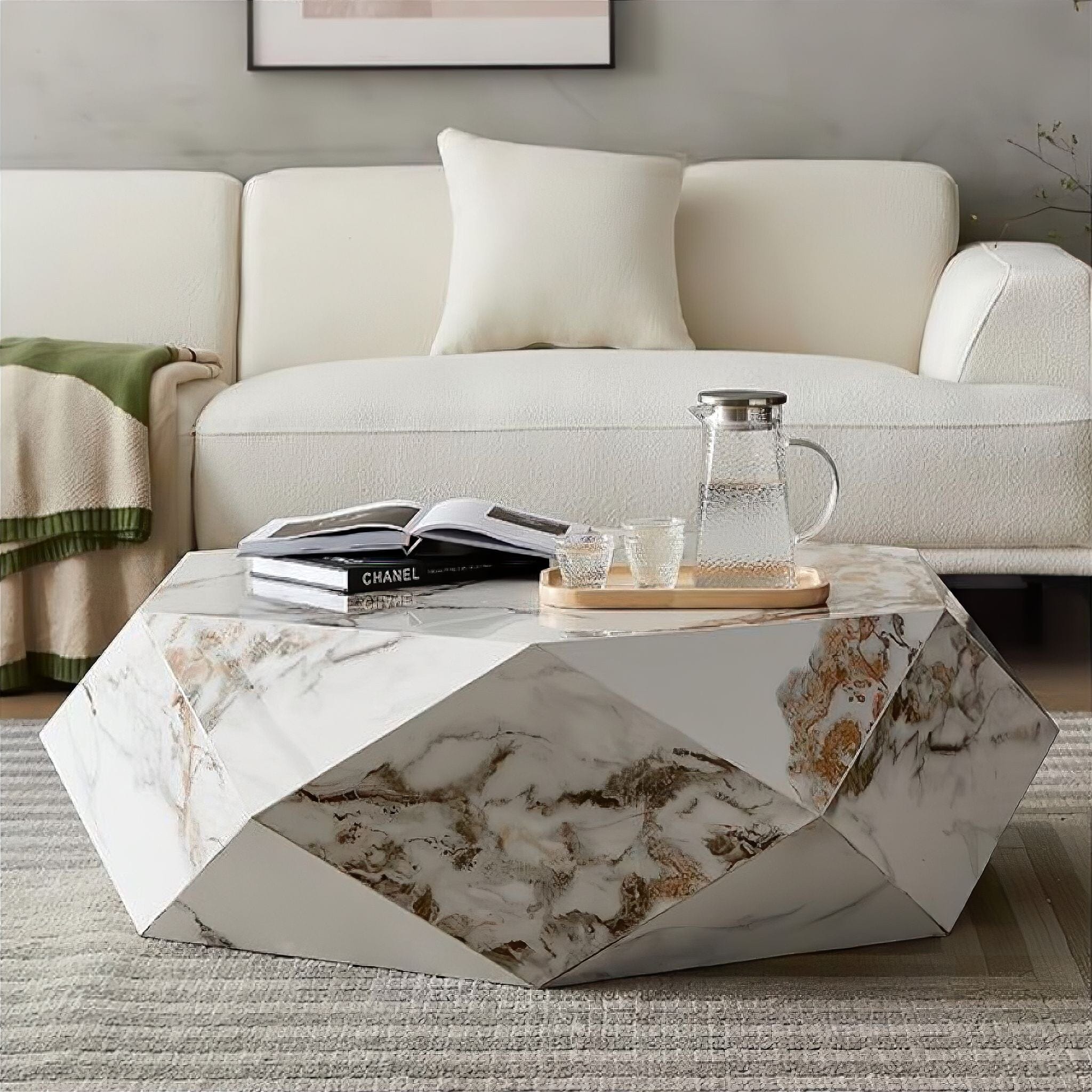 Clara Marble Coffee Table Coffee Table White 