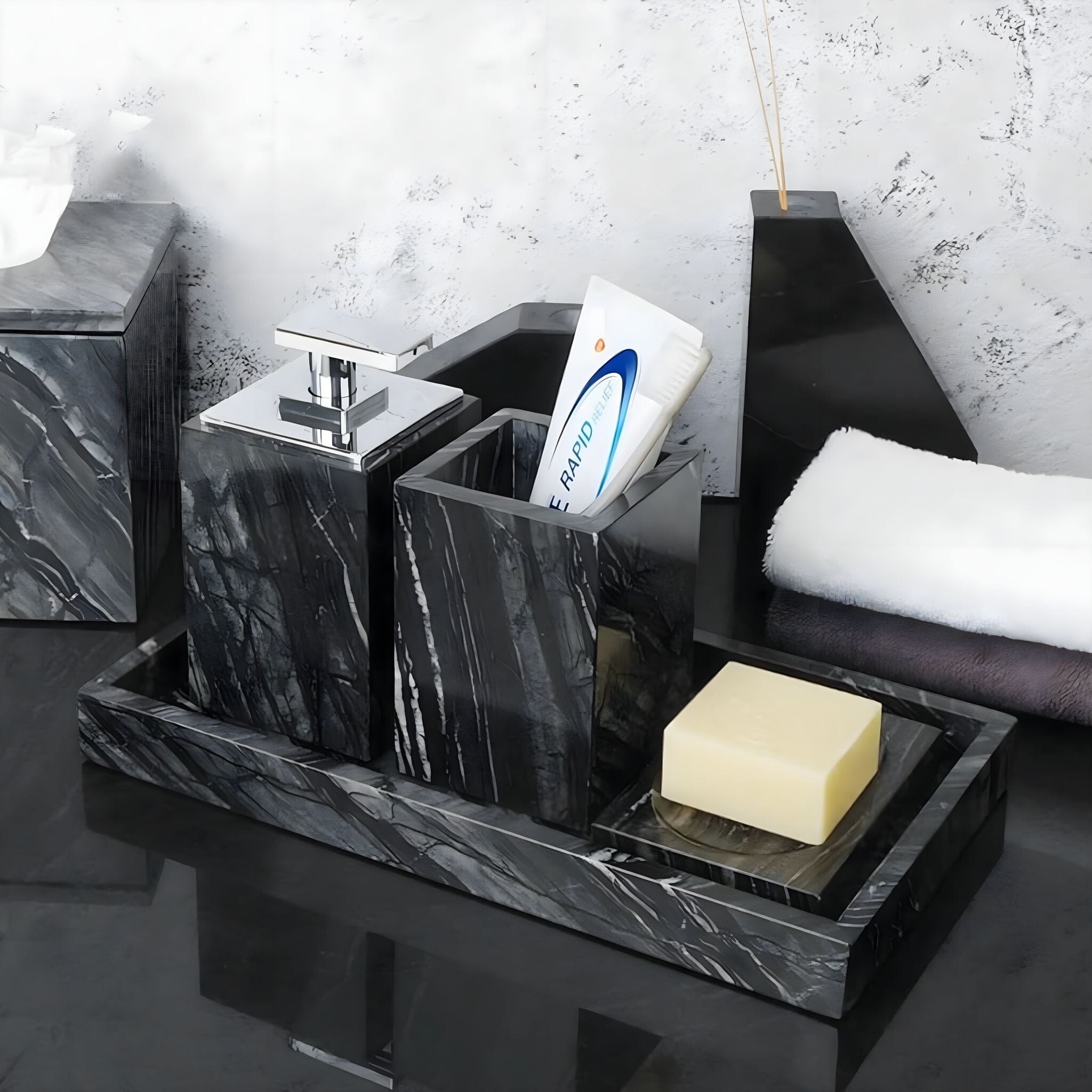 Claude Marble Bathroom Accessories Collection Bathroom Accessories 