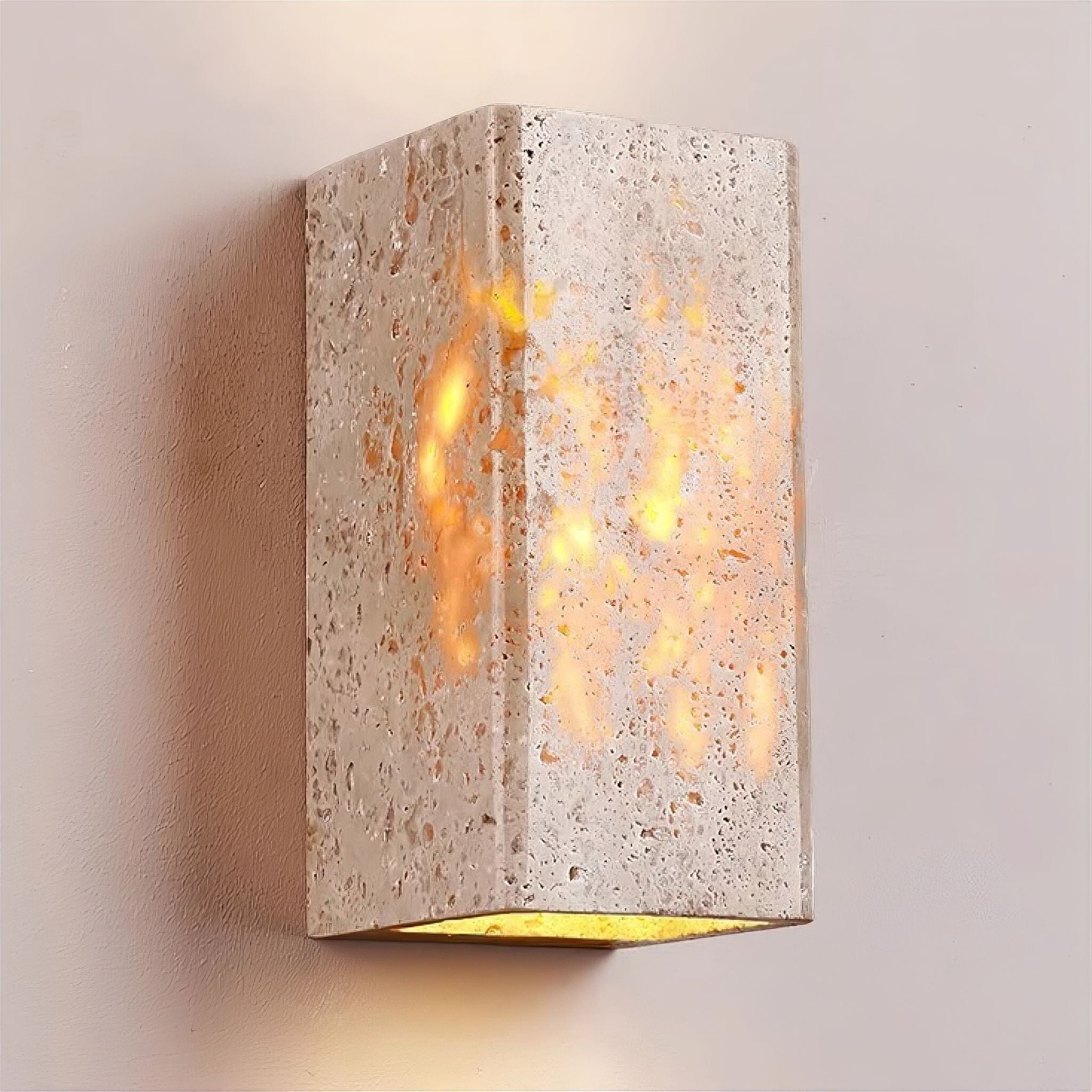 Danica Travertine Wall Light Rectangle Cool White 