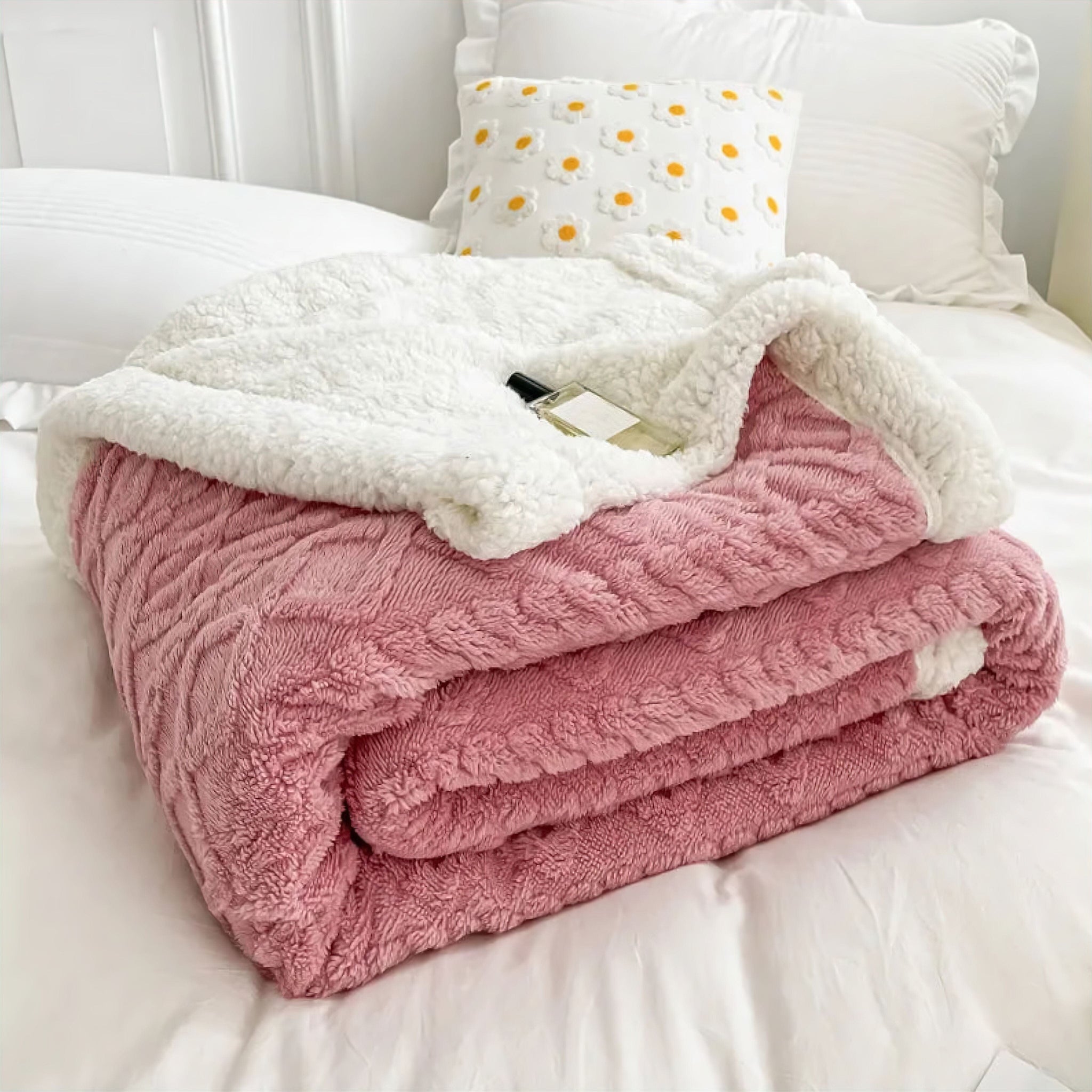 Davide Plaid Blanket Pink 70 x 100cm 