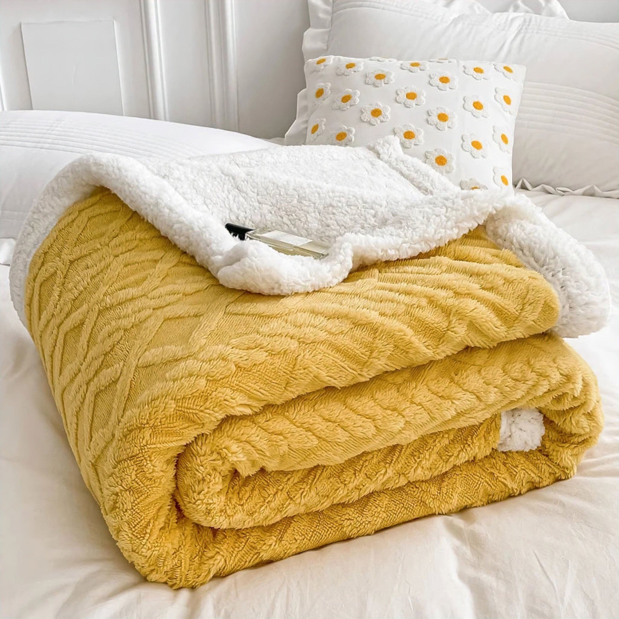 Davide Plaid Blanket Yellow 70 x 100cm 