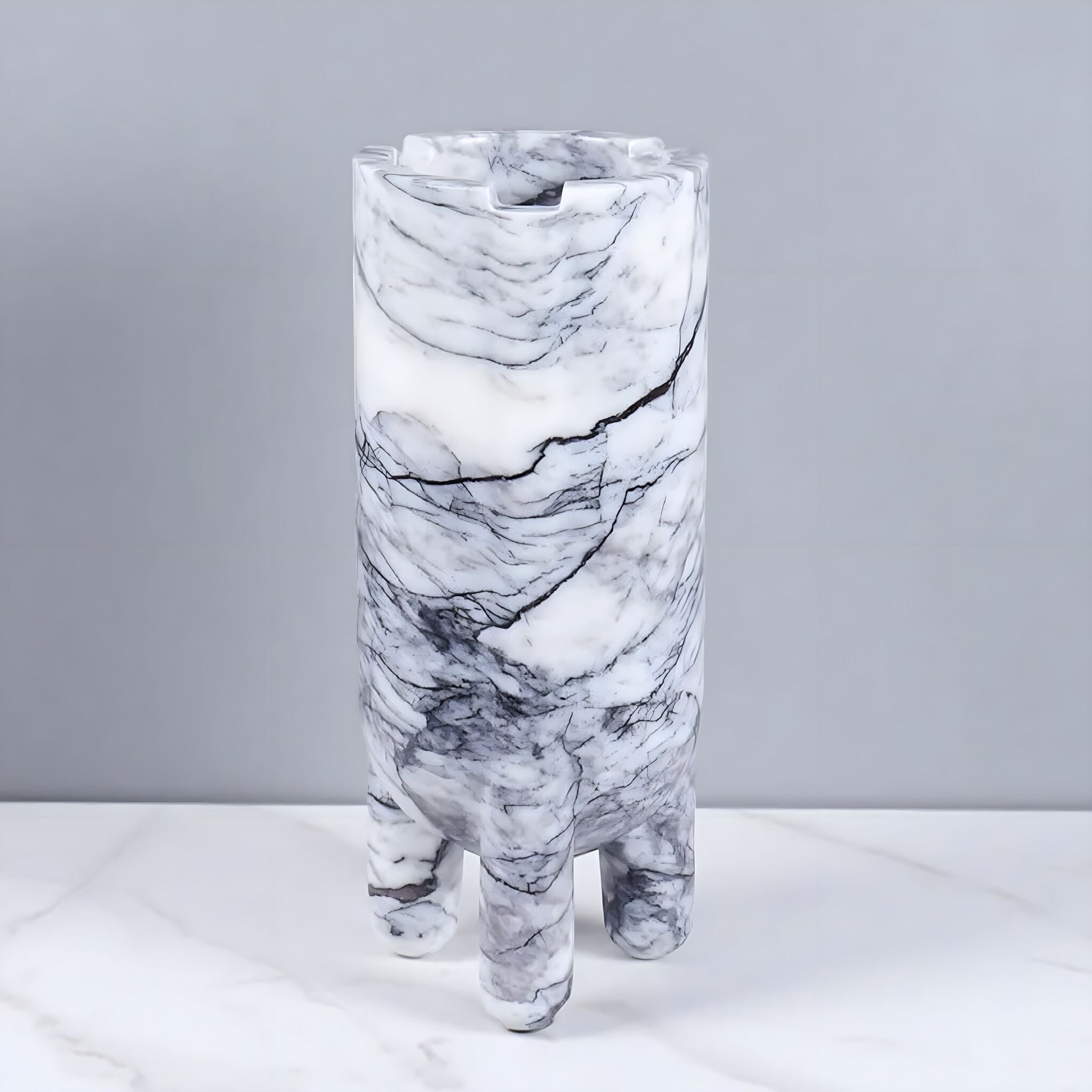 Deluxe Dynasty Vase Collection White Marble Small 