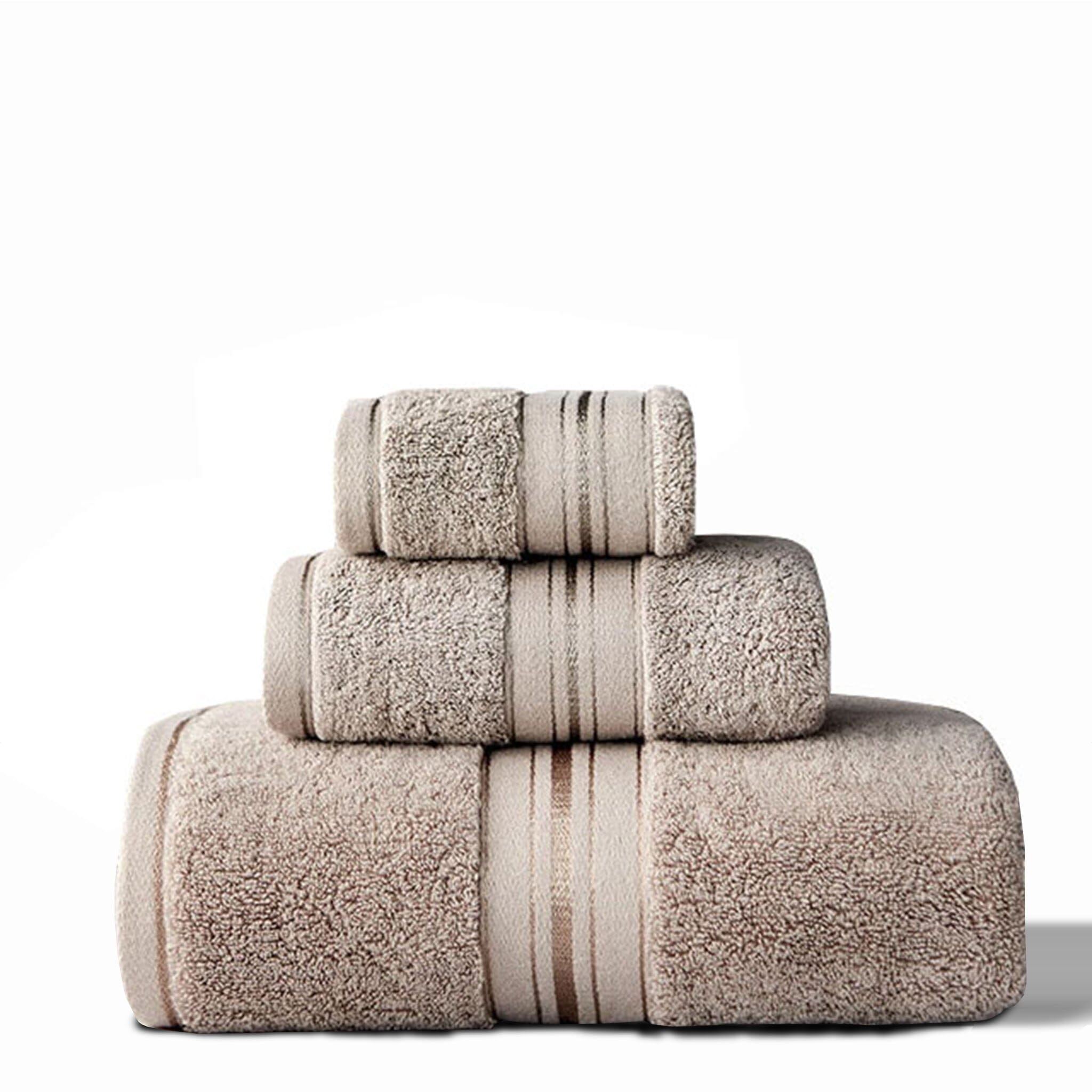 Eloise Egyptian Towel Set Towel Set Tuscan Tan 3 Piece Towel Set 