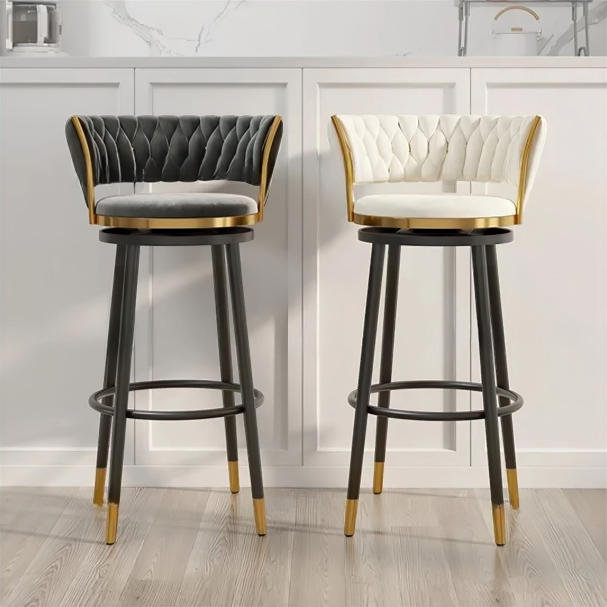 Enzo Bar Stools Off White 65cm 