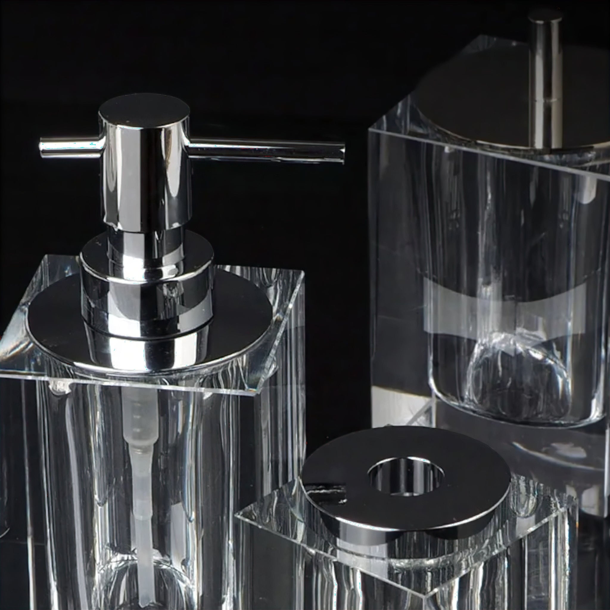 Eva Crystal Glass Bathroom Accessories Set Bathroom Accessories 