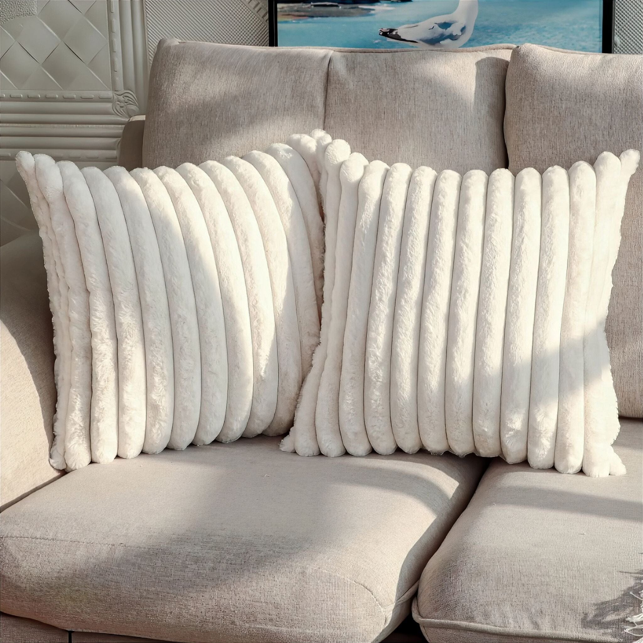 Flavie Cushion Cover White 50 x 30cm 