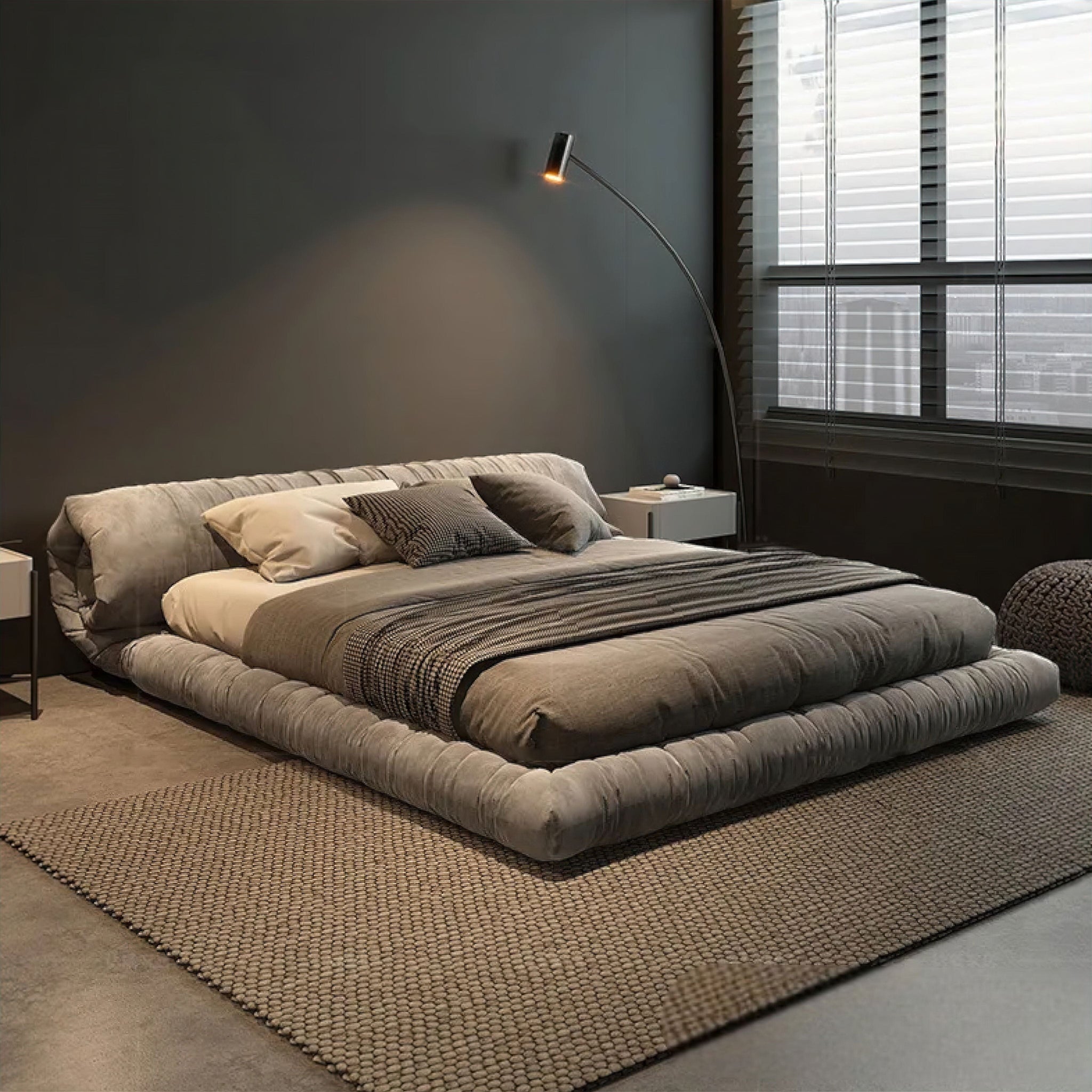 Grazia Luxury Bed Grey King 