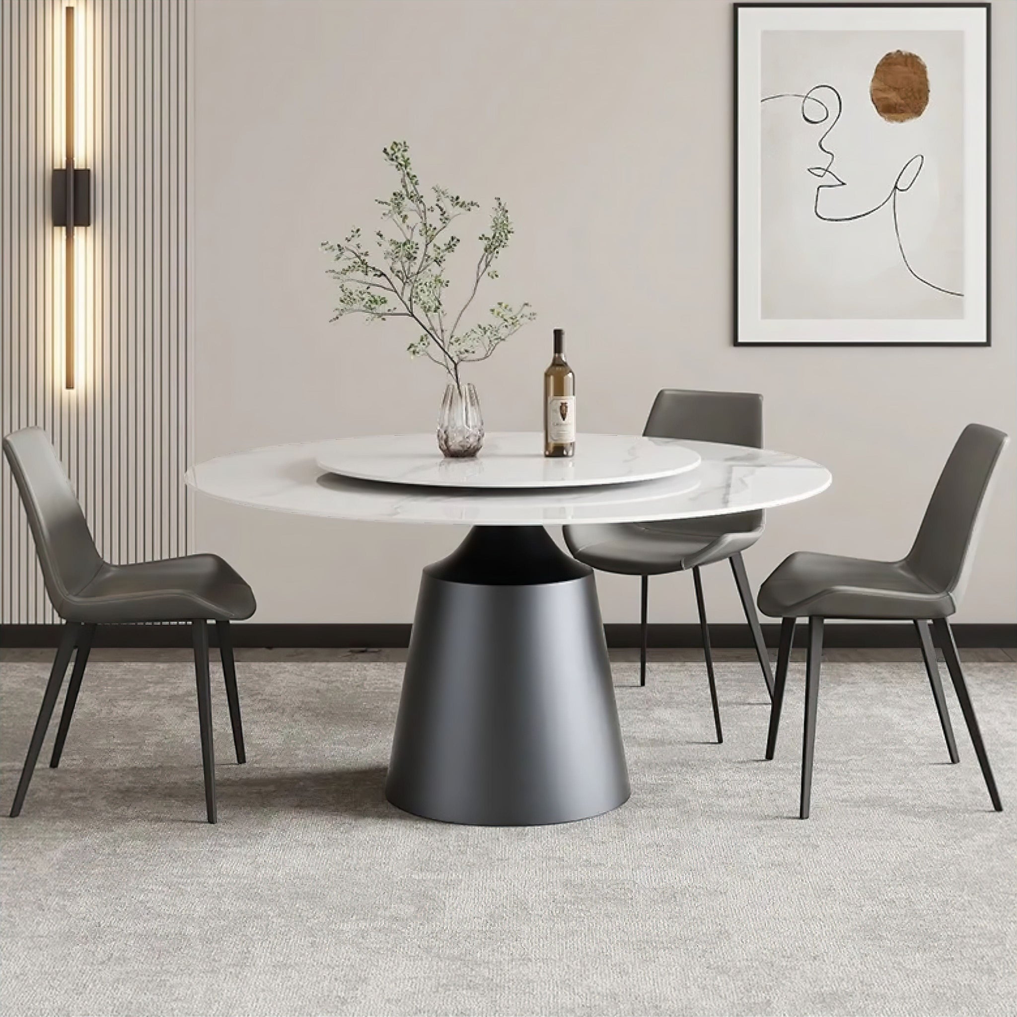 Henriette Dining Table Grey + White 120cm 