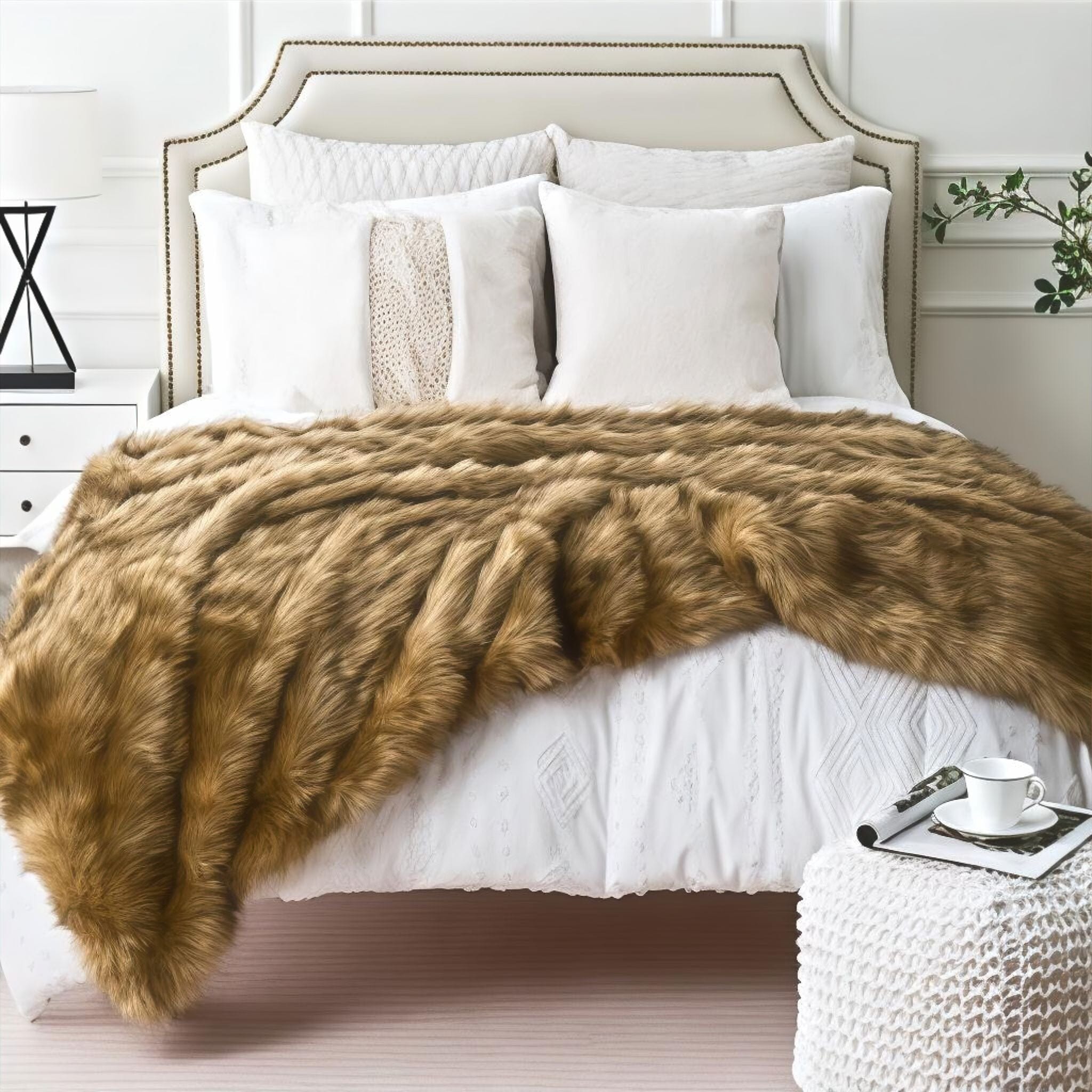 Hervé Luxury Blanket Fur Blanket Brown 127 x 152cm 