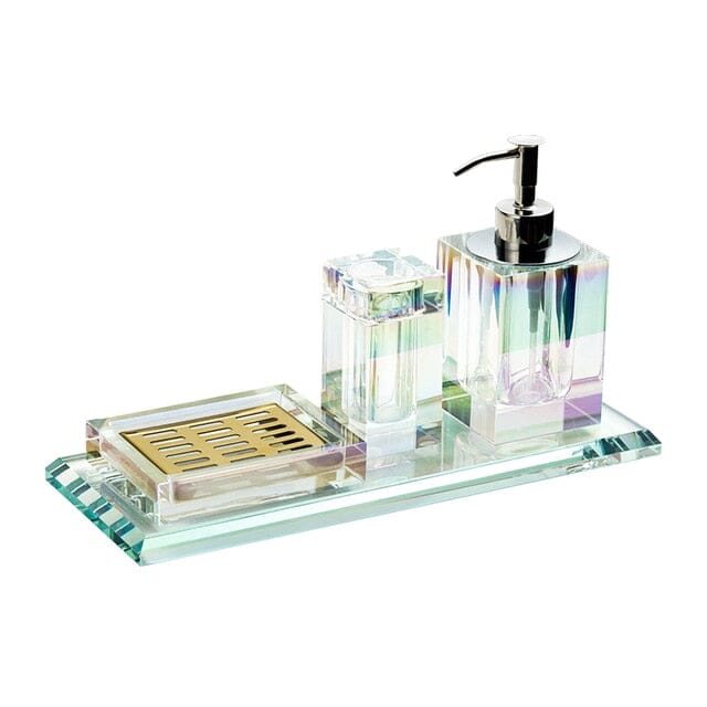 Juiletta Crystal Glass Bathroom Accessories Set Bathroom Accessories 5 