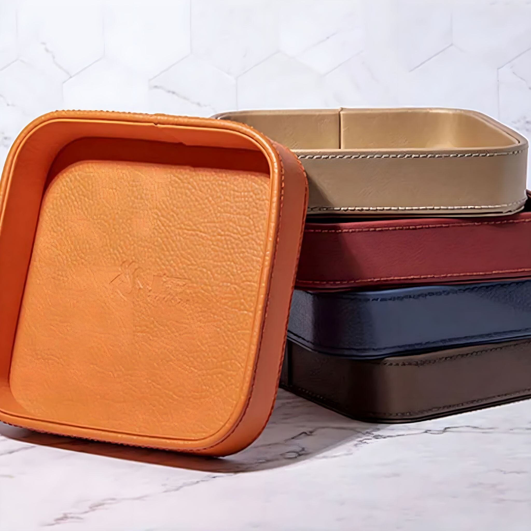 Leather Luxe Organiser Decorative Trays 