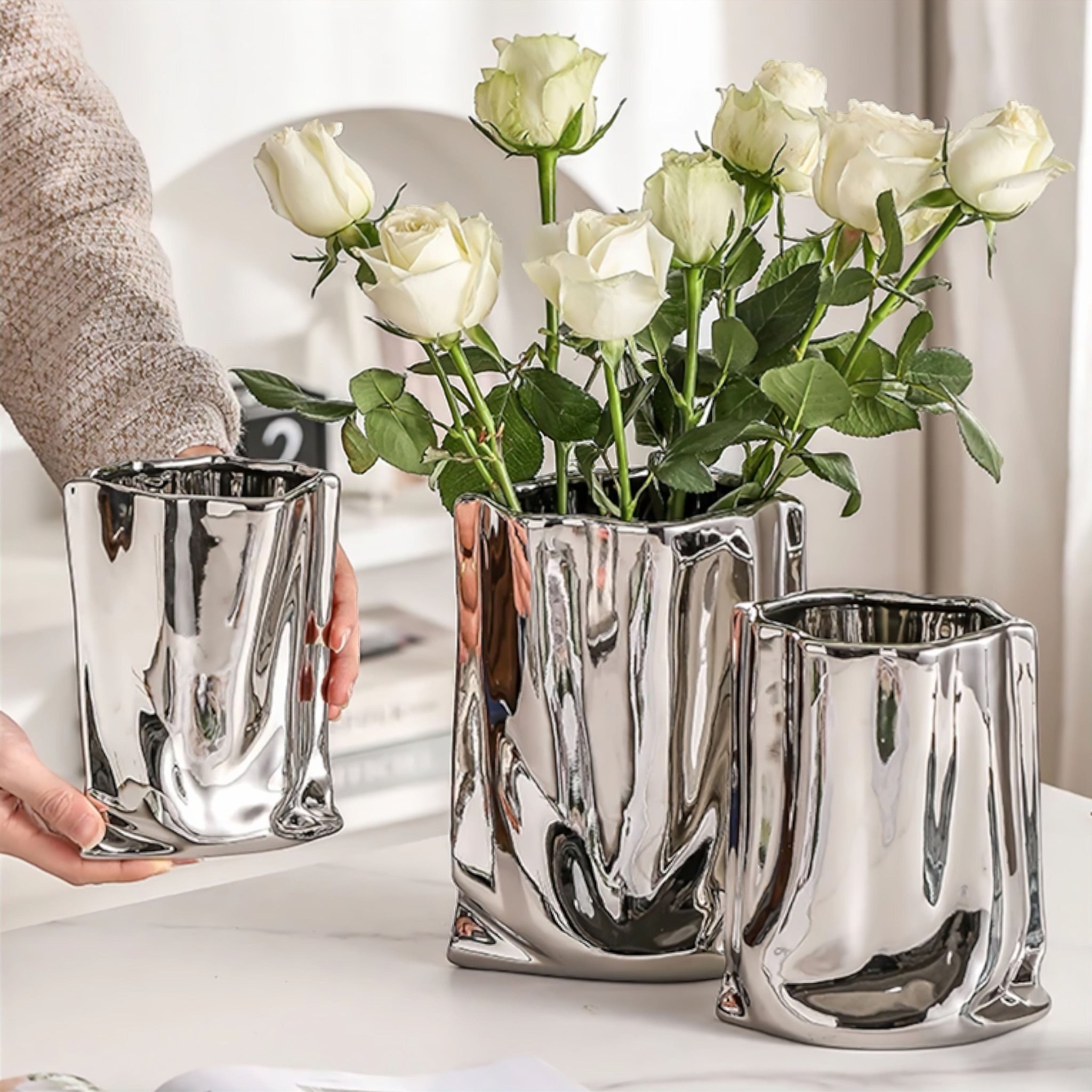 Liquid Silver Vase 