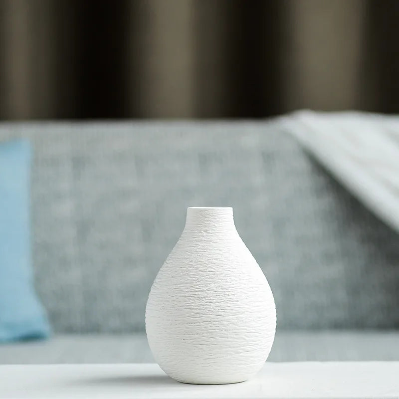 Ludovica Ceramic Vase Collection Decor White - C 