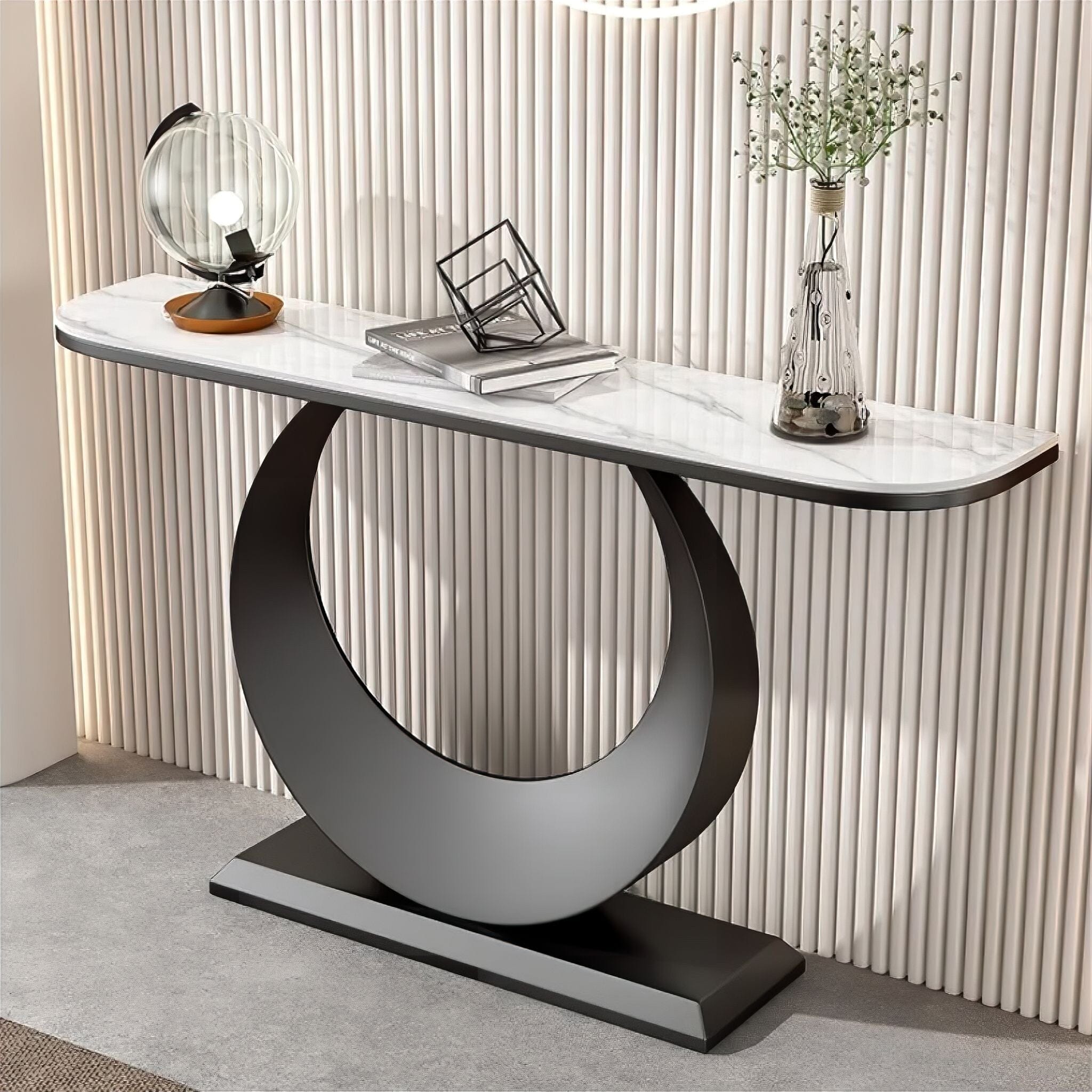 Marie Hallway Table Side Table 100cm Black + White 