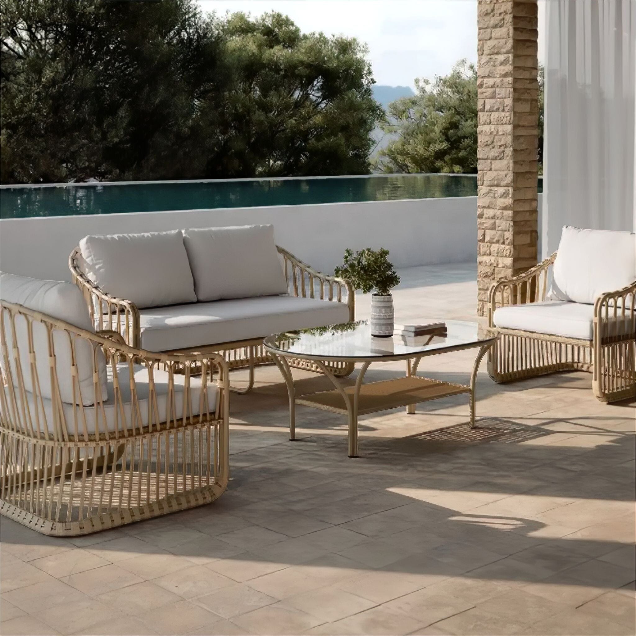 Melina Outdoor Collection Two Seat Sofa 