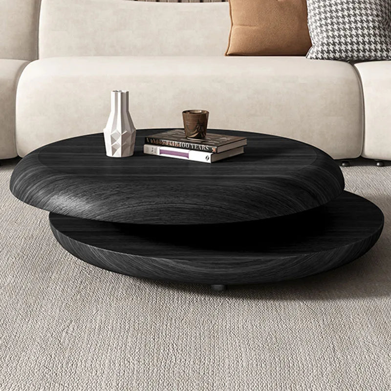 Modern Round Coffee Tables Extendable Design Minimalist Living Room Small Coffee Table Wooden Mesa Auxiliar Entrance Furniture 
