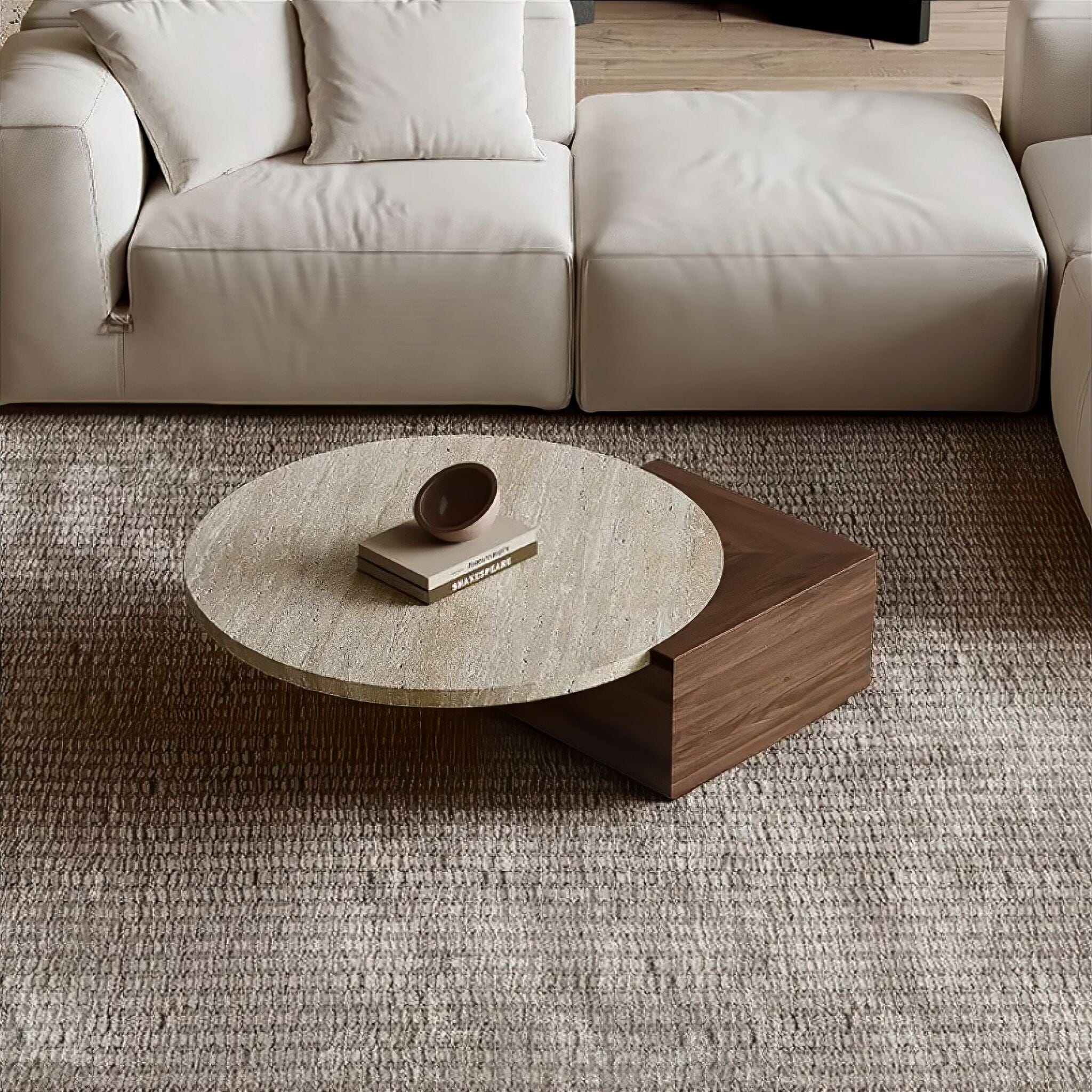 Oraine Travertine Coffee Table Set 