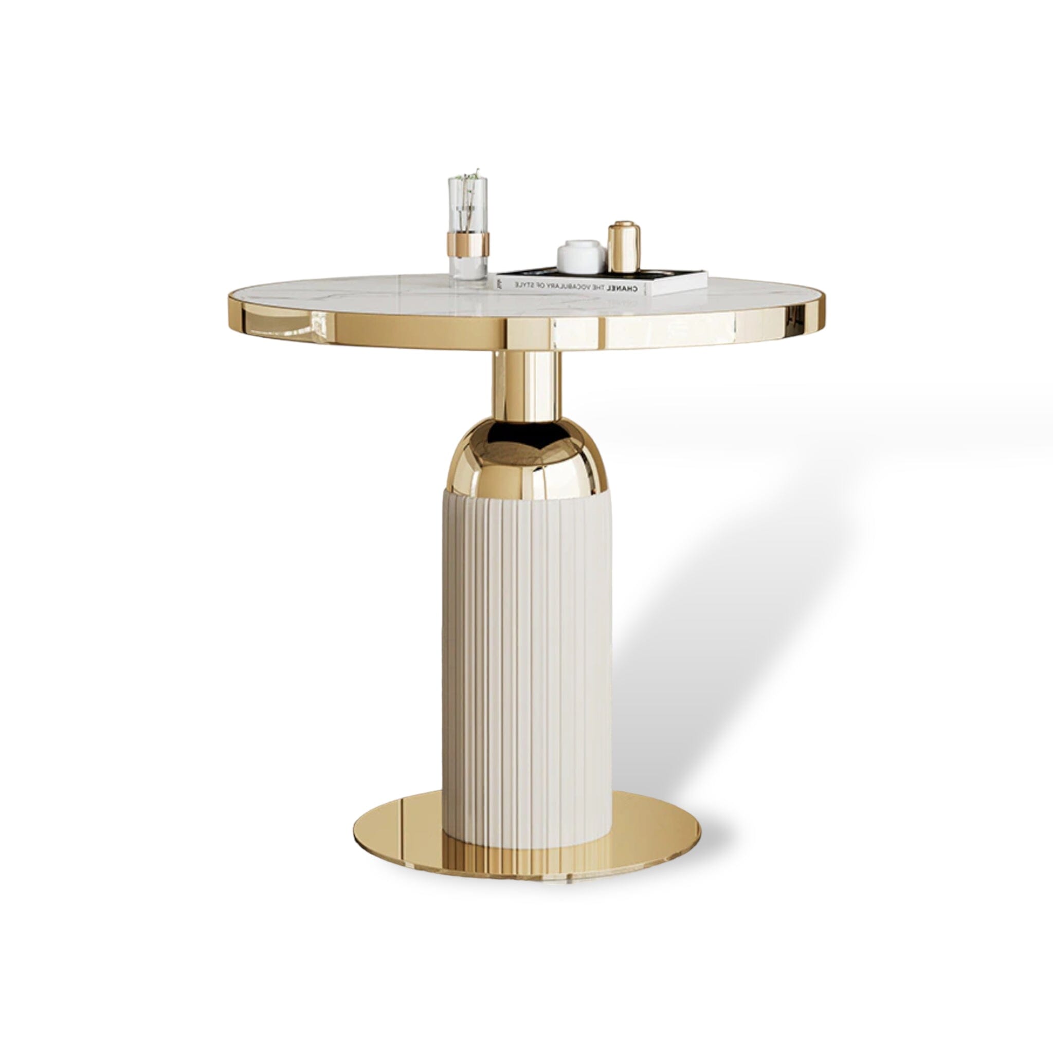 Remi Side Table Side Table White + Gold 