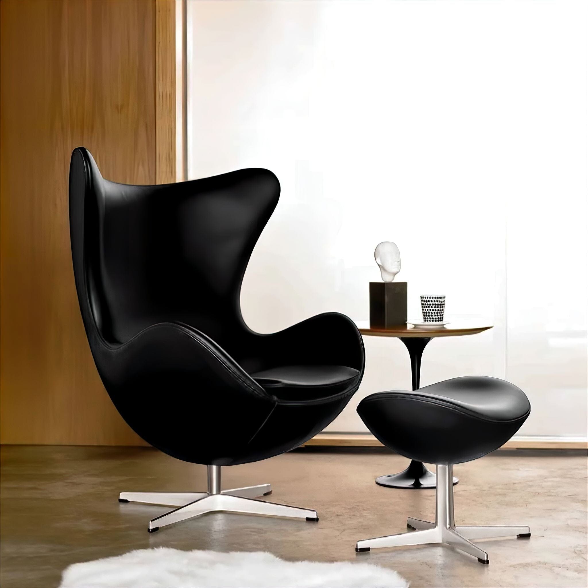 Rose Occasional Chair Black + Foot Stool 