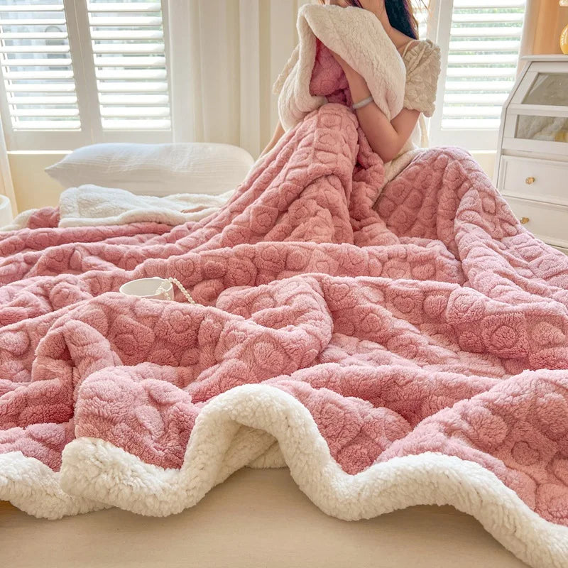 Rossana Blanket Pink + White 100 x 150cm 