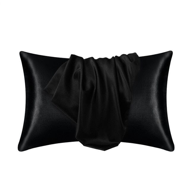 Satin Pillow Case Pillow Case Black 51cm x 66cm 