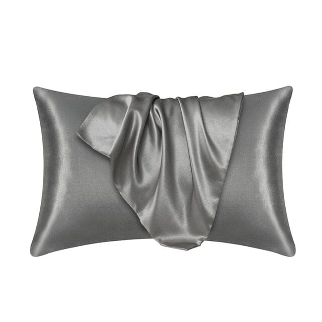 Satin Pillow Case Pillow Case Silver Grey 51cm x 66cm 