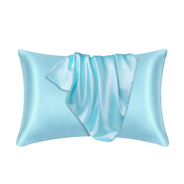 Satin Pillow Case Pillow Case Sky Blue 51cm x 66cm 