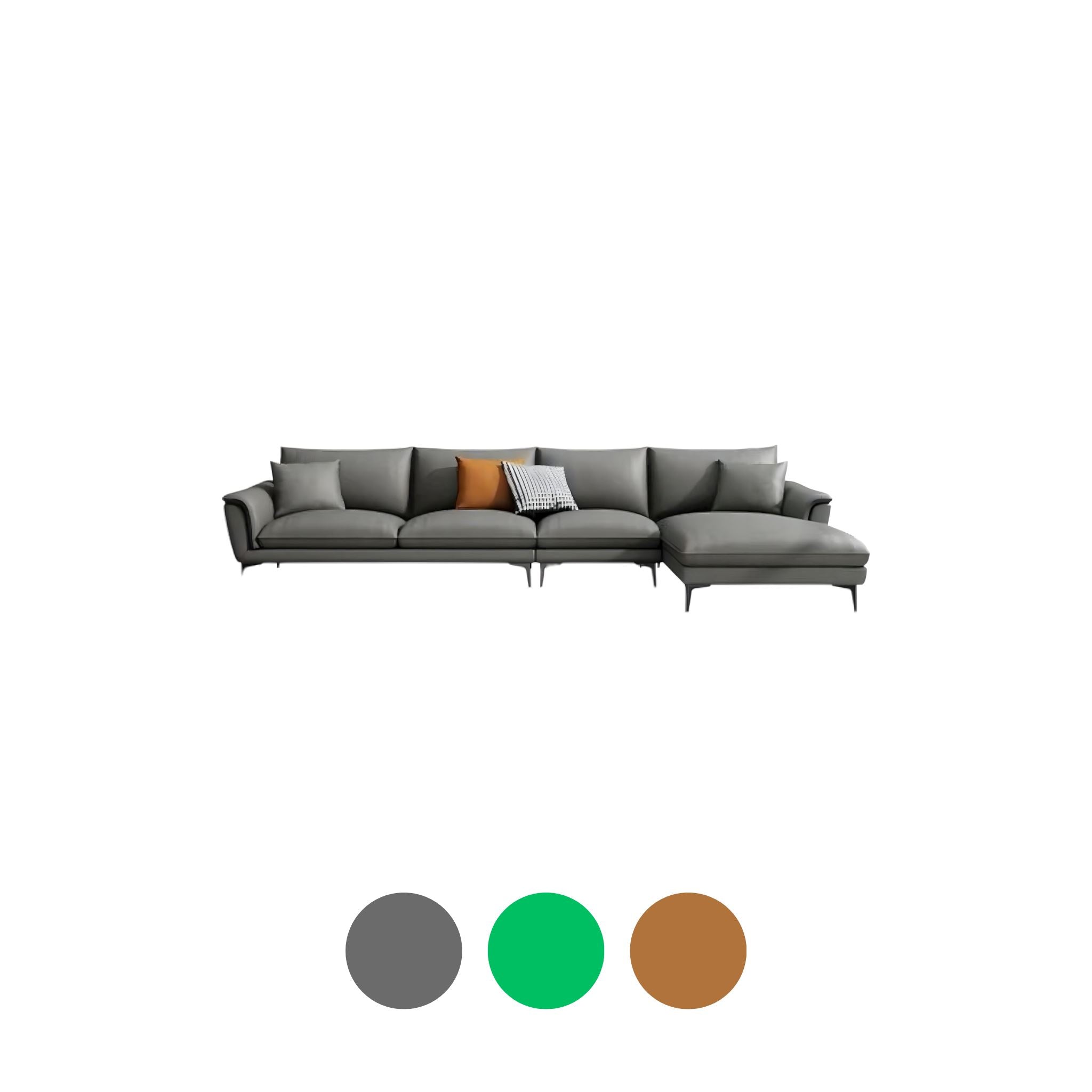 Solange Sofa Sofas Charcoal Grey 250cm + Chaise 