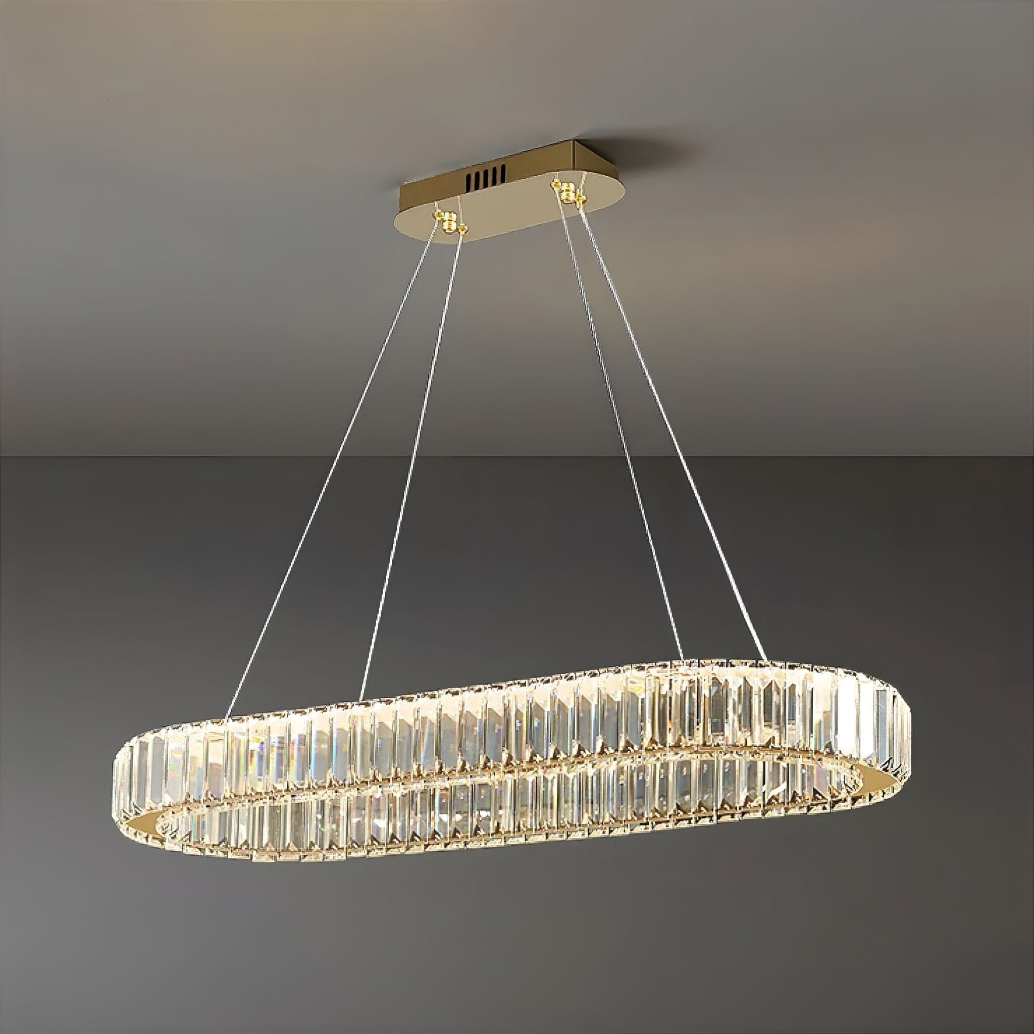 Stellar LED Crystal Chandelier 80cm Warm White Gold