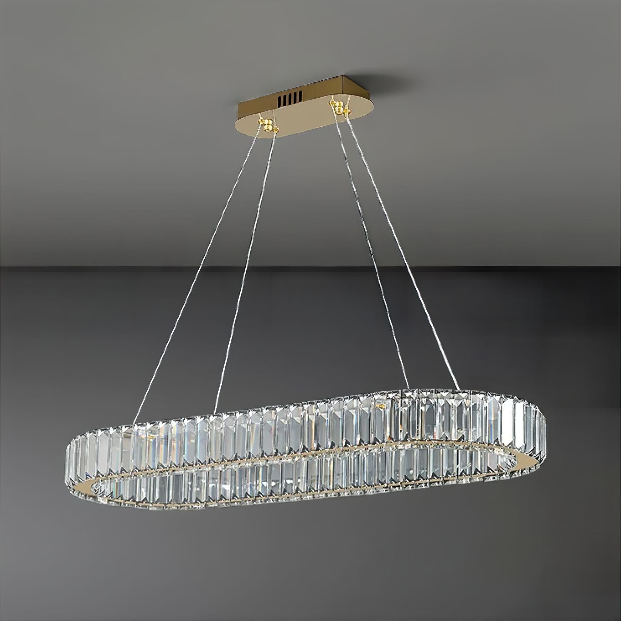 Stellar LED Crystal Chandelier 80cm Warm White Silver