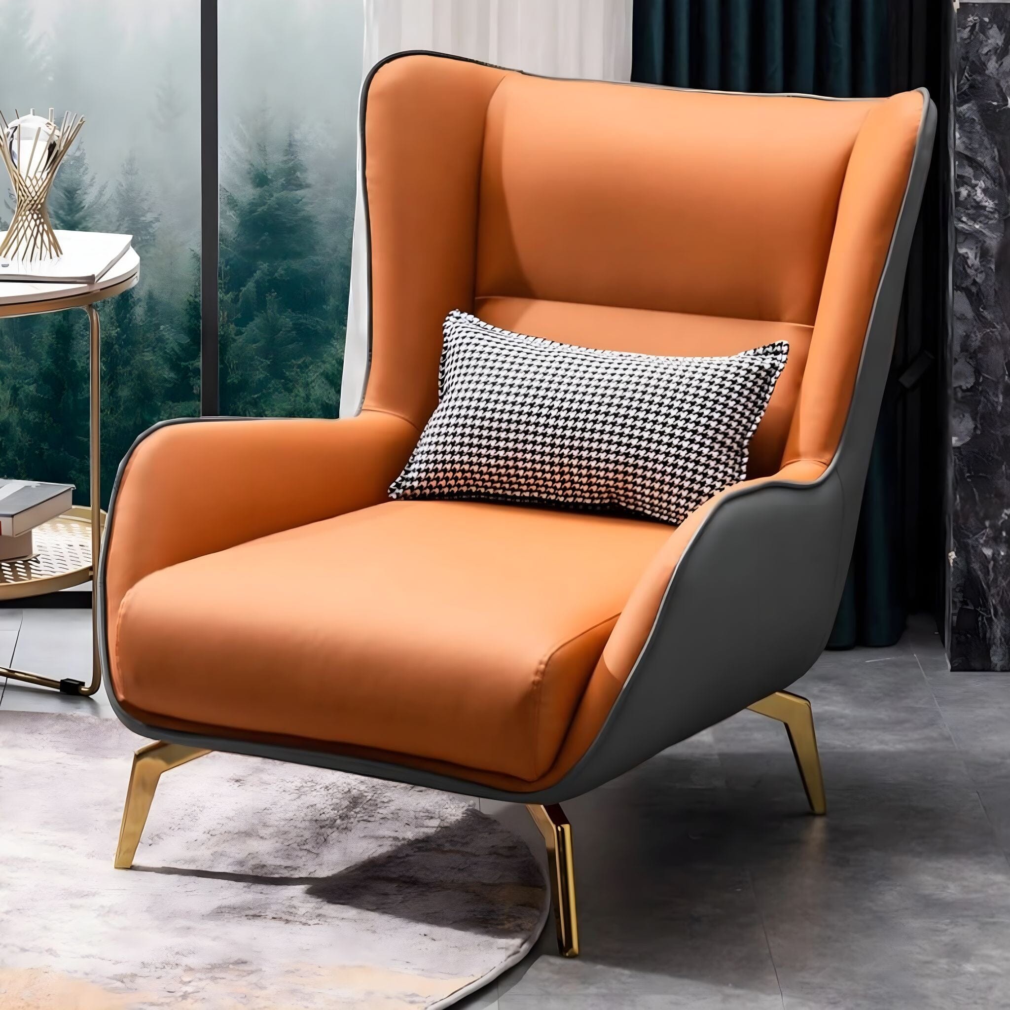 Vincent Occasional Chair Chair Orange + Grey 