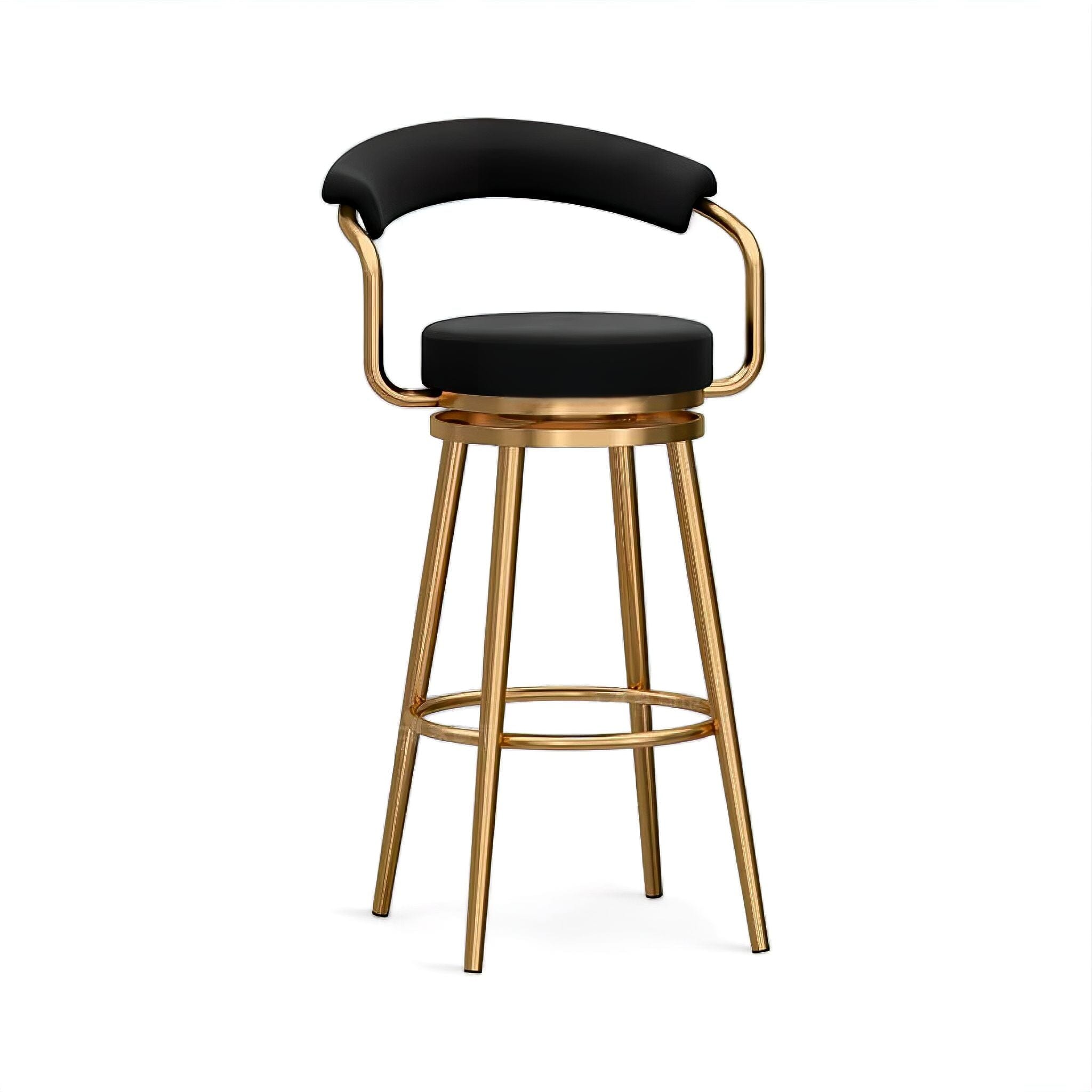 Vivienne Bar Stool Black + Gold 65cm 