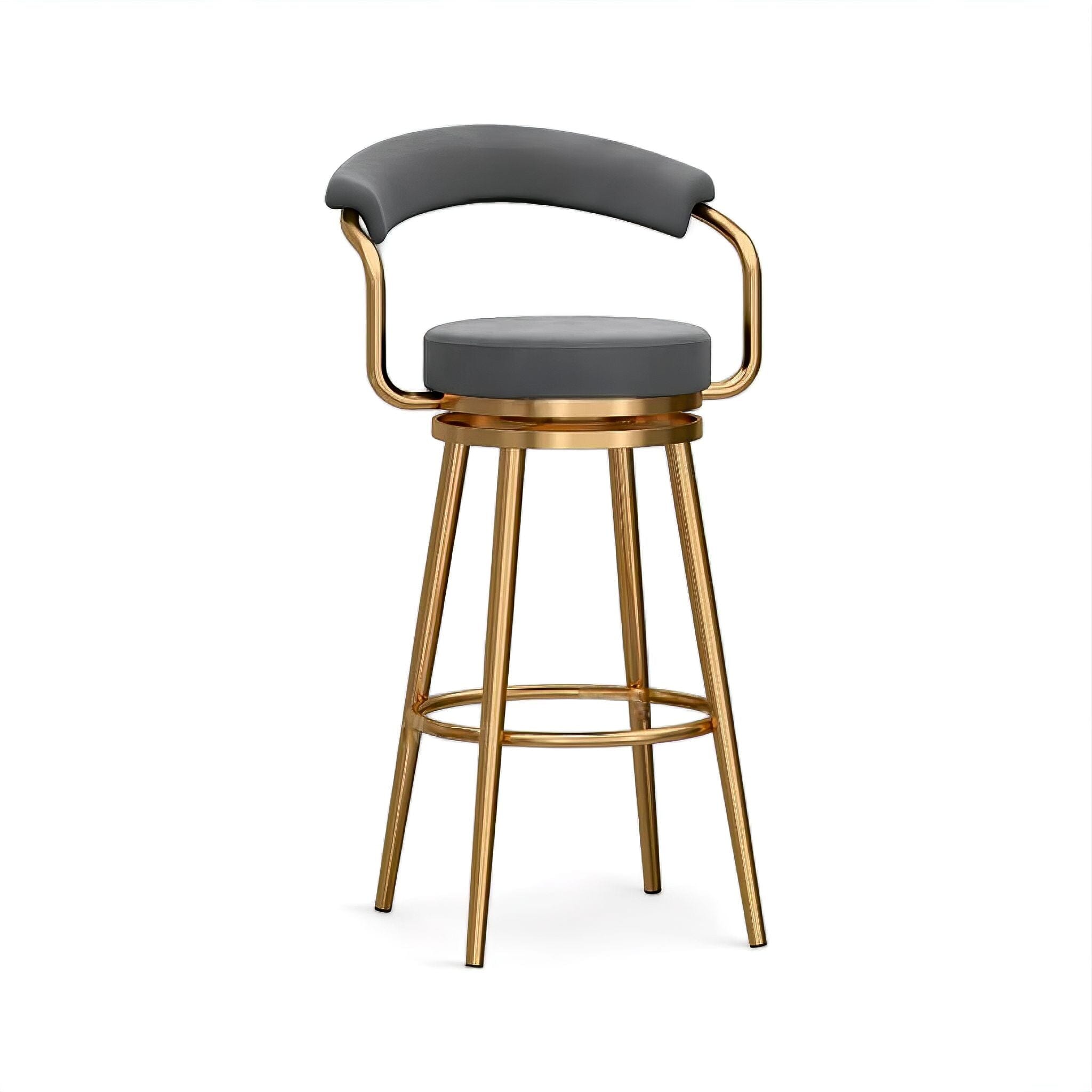 Vivienne Bar Stool Grey + Gold 65cm 