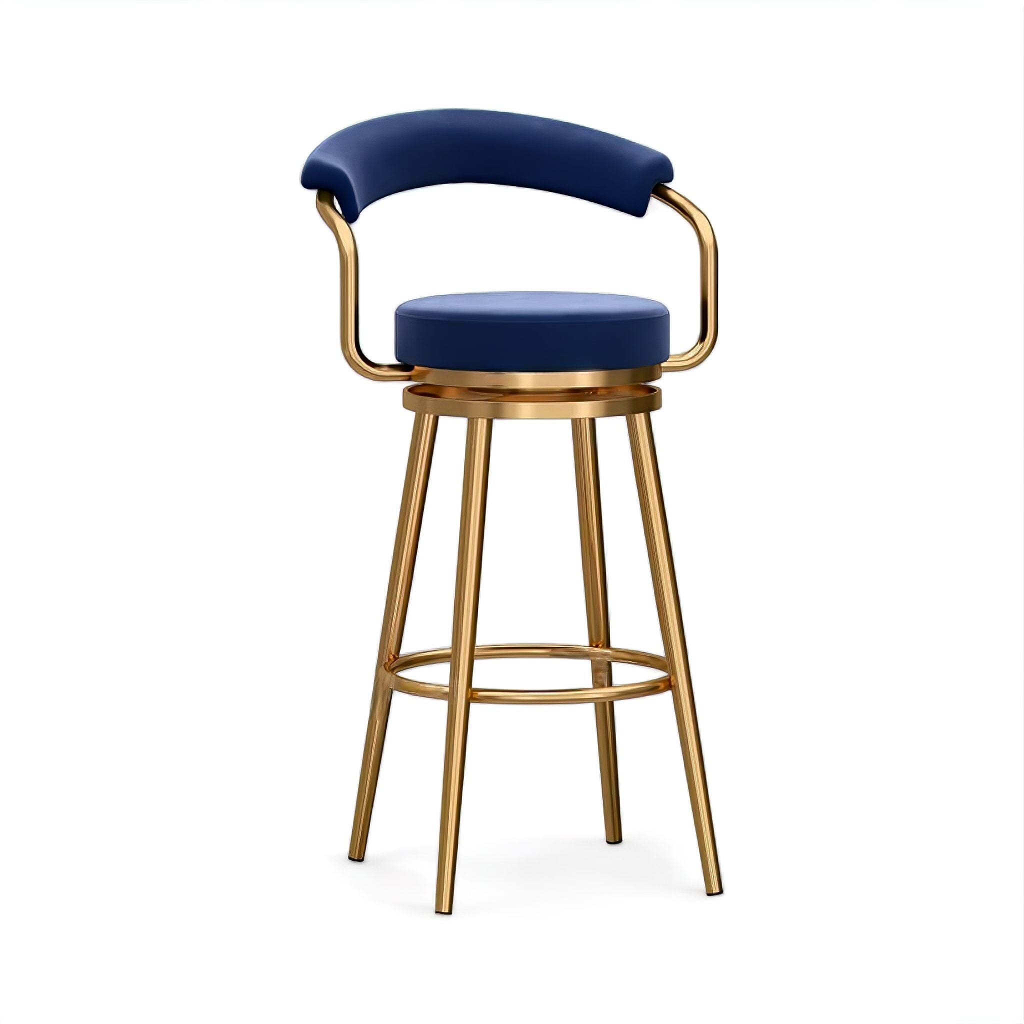 Vivienne Bar Stool Navy + Gold 65cm 