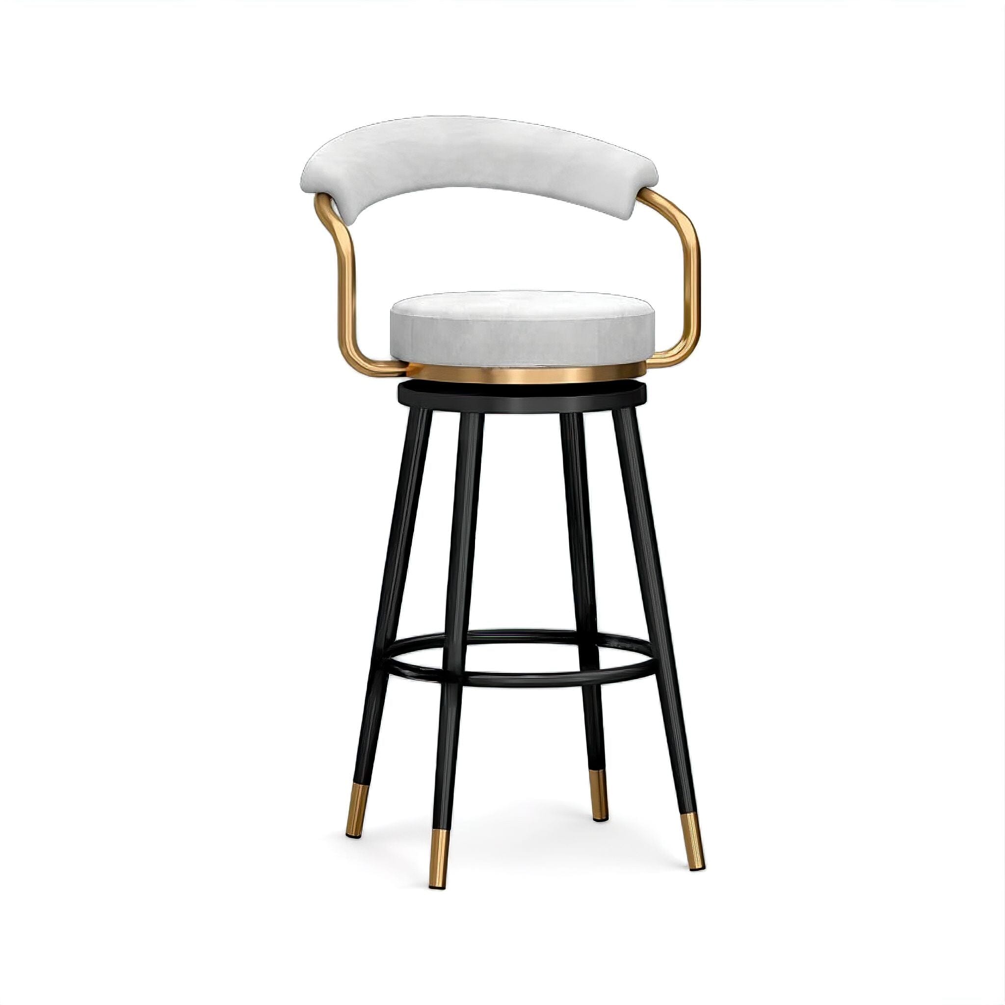 Vivienne Bar Stool White + Black 65cm 