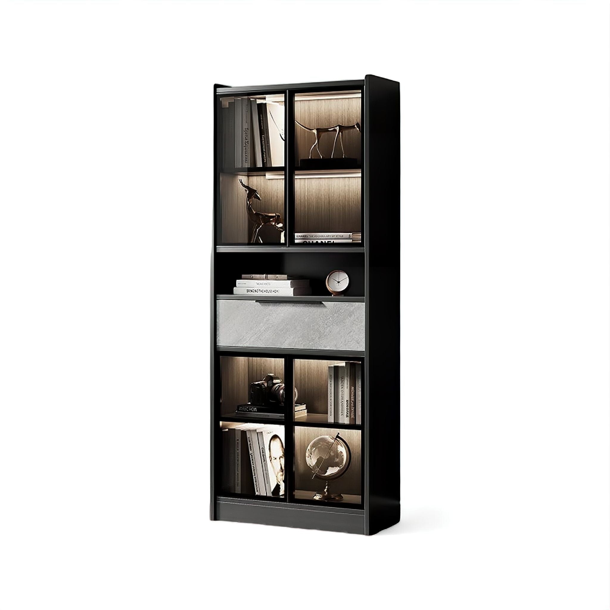 Wilhelm Bookshelf Black + Grey Large 