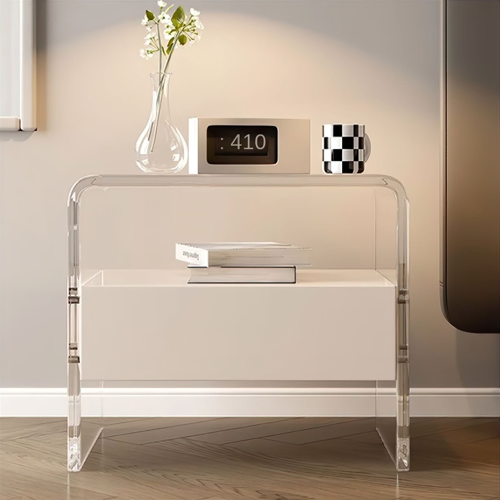 Yasmine Bedside Table White 